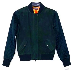 MICHAEL STARS Suede Bomber Quilted Jacket